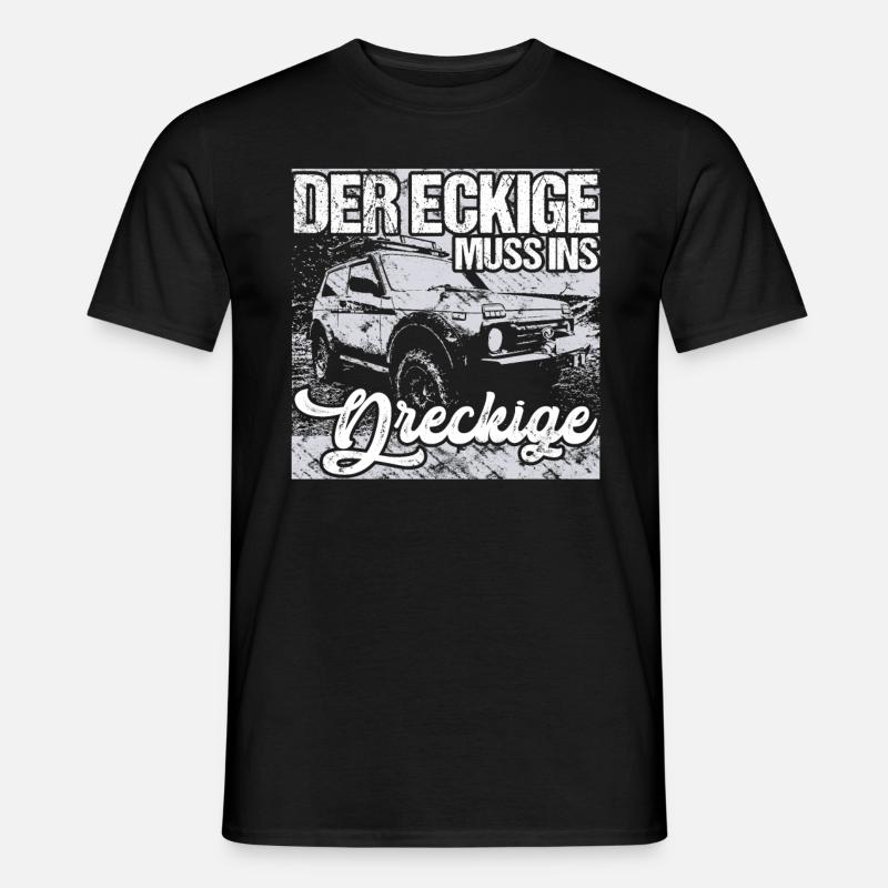 Der Eckige muss ins Dreckige Offroad Lada Niva 4x4 - Männer T-Shirt - Schwarz