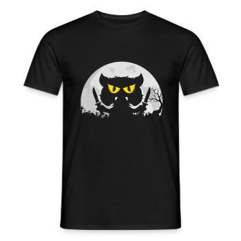 Chat disant cadeau Halloween - T-shirt homme - noir - Devant - AI Model Male 178 light (178cm)