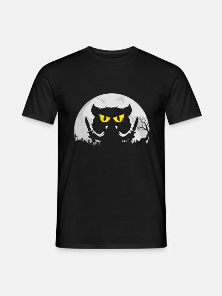 Cat saying gift Halloween - Men's T-Shirt - black