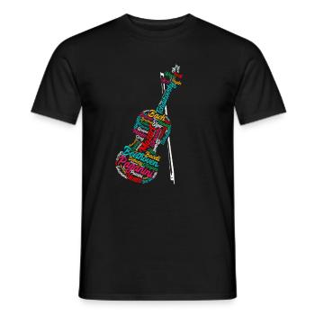 Classical composer Classical music violin - Men's T-Shirt - black - Front - AI Model Male 178 light (178cm)