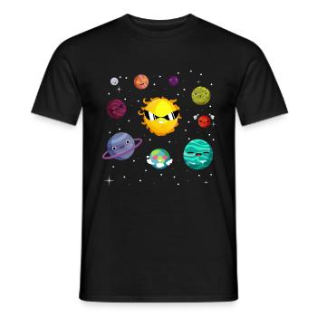 Lustige Planeten Des Sonnensystems - Männer T-Shirt - Schwarz - Vorne - AI Model Male 178 light (178cm)
