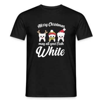 Zahnarzt Weihnachten Geschenk Zähne Weiß - Männer T-Shirt - Schwarz - Vorne - AI Model Male 178 light (178cm)