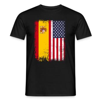 Drapeau espagnol des États-Unis d'Amérique - T-shirt homme - noir - Devant - AI Model Male 178 light (178cm)