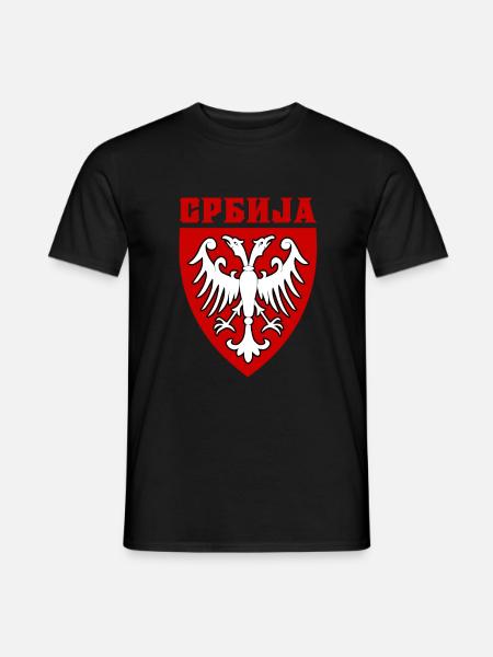 Serbien Flagge Srbija Majica Balkan Geschenk - Männer T-Shirt - Schwarz
