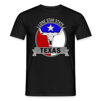 TEXAS - Men's T-Shirt - black - Front - AI Model Male 178 light (178cm)