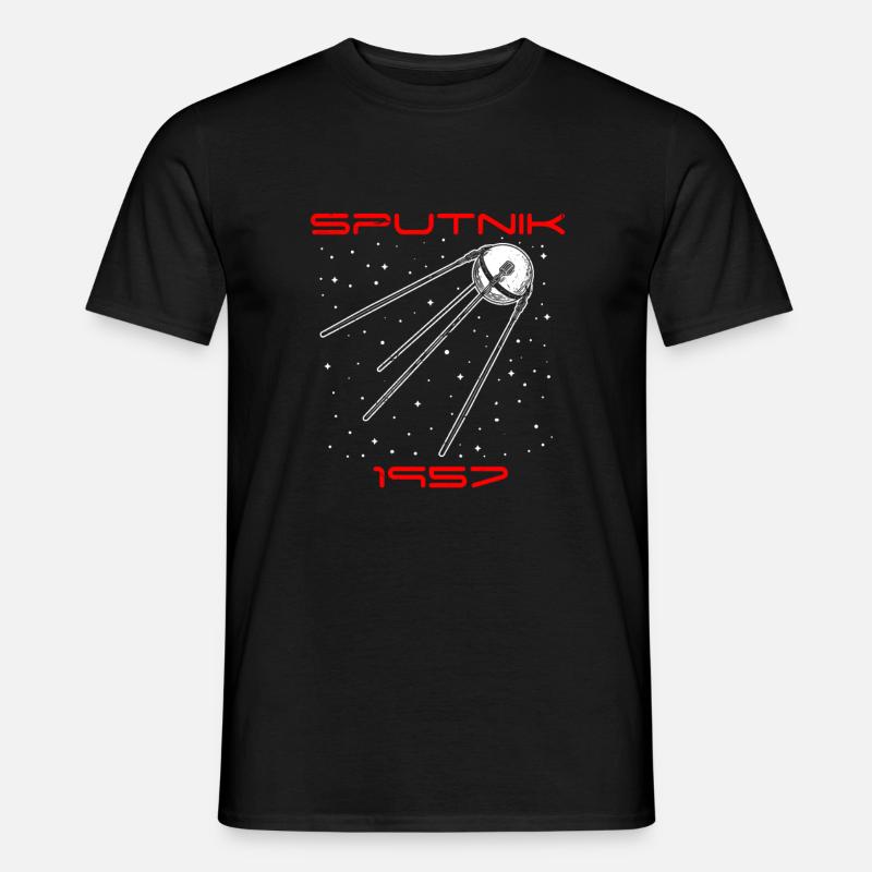 Sputnik UDSSR Sowjetunion Geschenkidee - Männer T-Shirt - Schwarz