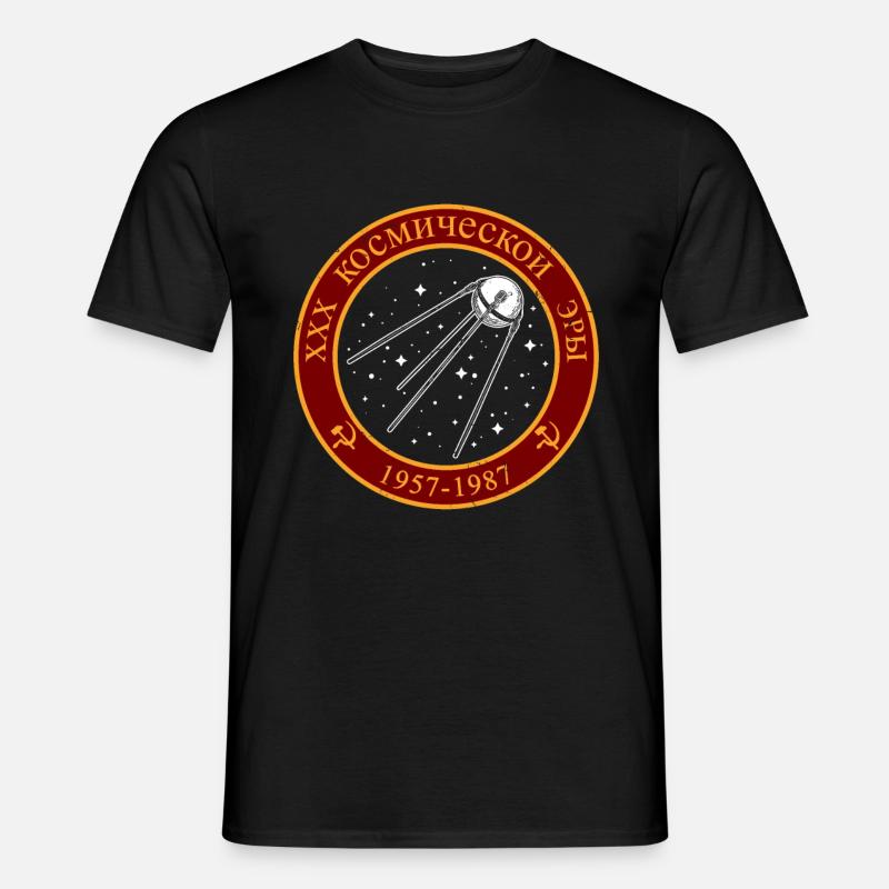 Sputnik UDSSR Sowjetunion Geschenkidee - Männer T-Shirt - Schwarz