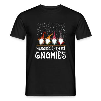 Hanging With My Gnomies Weihnachten Gnom Xmas - Männer T-Shirt - Schwarz - Vorne - AI Model Male 178 light (178cm)