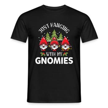Hanging With My Gnomies Weihnachten Gnom Xmas - Männer T-Shirt - Schwarz - Vorne - AI Model Male 178 light (178cm)