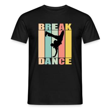 Break dance dancer music hip hop - Men's T-Shirt - black - Front - AI Model Male 178 light (178cm)