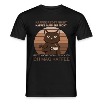 Kaffee redet nicht Kaffee Morgenmuffel - Männer T-Shirt - Schwarz - Vorne - AI Model Male 178 light (178cm)
