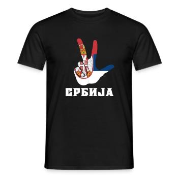 Serbia Balkans Bosnia Srbija Serbs Gift - Men's T-Shirt - black - Front - AI Model Male 178 light (178cm)