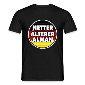 Alman Netter älterer Alman Typisch Deutsch - Männer T-Shirt - Schwarz - Vorne - AI Model Male 178 light (178cm)