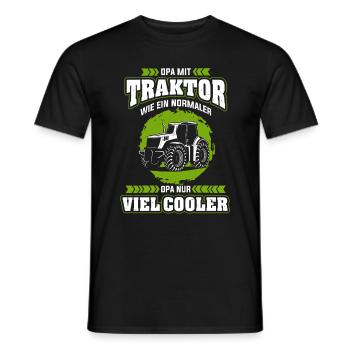 Opa mit Traktor Cooler Opa Landwirt Bauer Geschenk - Männer T-Shirt - Schwarz - Vorne - AI Model Male 178 light (178cm)