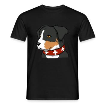 Schweizer Sennenhund Bauernhund Berghund Geschenk - Männer T-Shirt - Schwarz - Vorne - AI Model Male 178 light (178cm)