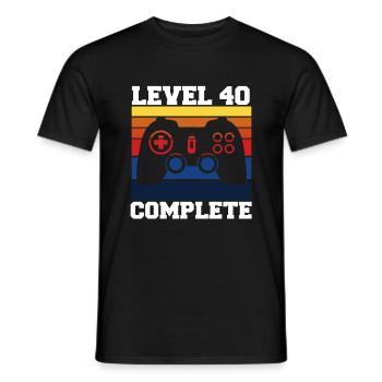 Level 40 Years Birthday Gift Idea - Men's T-Shirt - black - Front - AI Model Male 178 light (178cm)