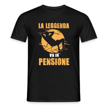 La Leggenda Va In Pensione Maglietta Regalo - Männer T-Shirt - Schwarz - Vorne - AI Model Male 178 light (178cm)
