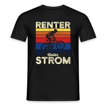 Rentner Unter Strom Fahrrad Geschenk Pension - Männer T-Shirt - Schwarz - Vorne - AI Model Male 178 light (178cm)