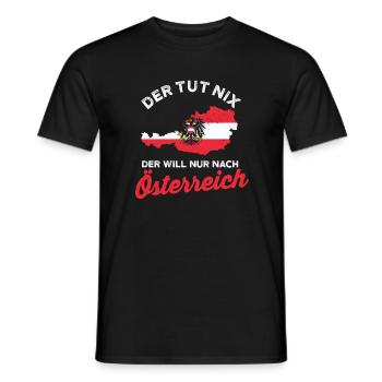 österreich Urlaub Lustig Geschenk Austria Flagge - Männer T-Shirt - Schwarz - Vorne - AI Model Male 178 light (178cm)
