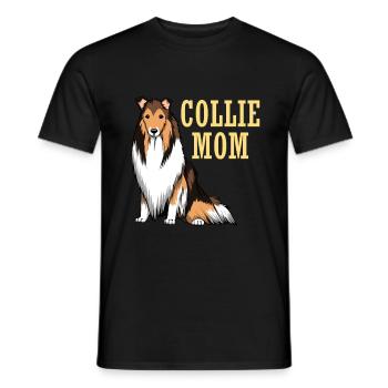 Langhaar Collie Mama für Hunde Härrchen und - Männer T-Shirt - Schwarz - Vorne - AI Model Male 178 light (178cm)