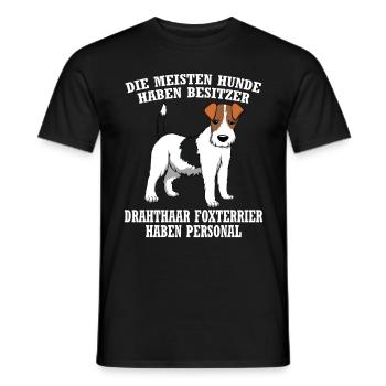 Drahthaar Foxterrier Hund Ich War Normal Bis mein - Männer T-Shirt - Schwarz - Vorne - AI Model Male 178 light (178cm)