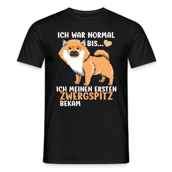 Pomeranian Zwergspitz Hundemotiv geschenk - Männer T-Shirt - Schwarz - Vorne - AI Model Male 178 light (178cm)