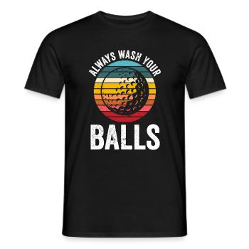 Always Wash Your Balls Golf - Männer T-Shirt - Schwarz - Vorne - AI Model Male 178 light (178cm)