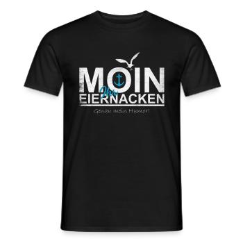 Moin ihr Eiernacken Lustig Plattdeutsch Nordsee - Männer T-Shirt - Schwarz - Vorne - AI Model Male 178 light (178cm)