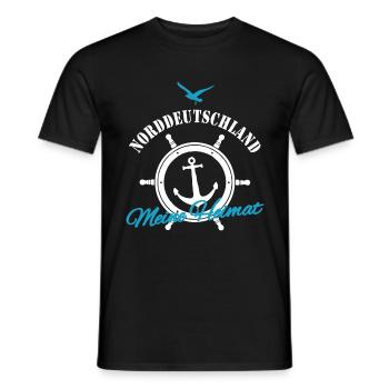 Norddeutschland meine Heimat Nordsee Ostsee Deko - Männer T-Shirt - Schwarz - Vorne - AI Model Male 178 light (178cm)