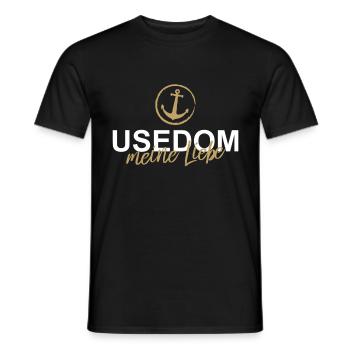 Usedom meine Liebe Vintage Anker Norddeutsch - Männer T-Shirt - Schwarz - Vorne - AI Model Male 178 light (178cm)