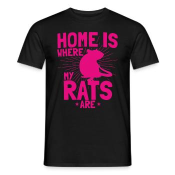 Home Is Where My Rats Are Lustiger Ratten Spruch - Männer T-Shirt - Schwarz - Vorne - AI Model Male 178 light (178cm)
