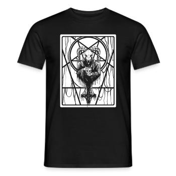 Satanique Occulte Dark Art Evil 666 Pentagramme - T-shirt homme - noir - Devant - AI Model Male 178 light (178cm)