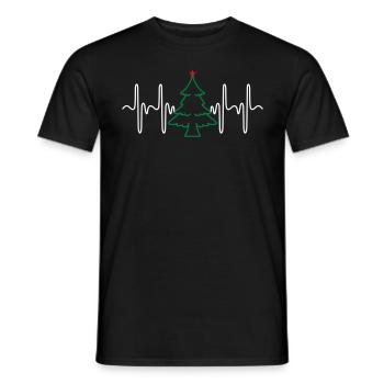 Sapin de Noël Heartbeat (couleurs modifiables) - T-shirt homme - noir - Devant - AI Model Male 178 light (178cm)