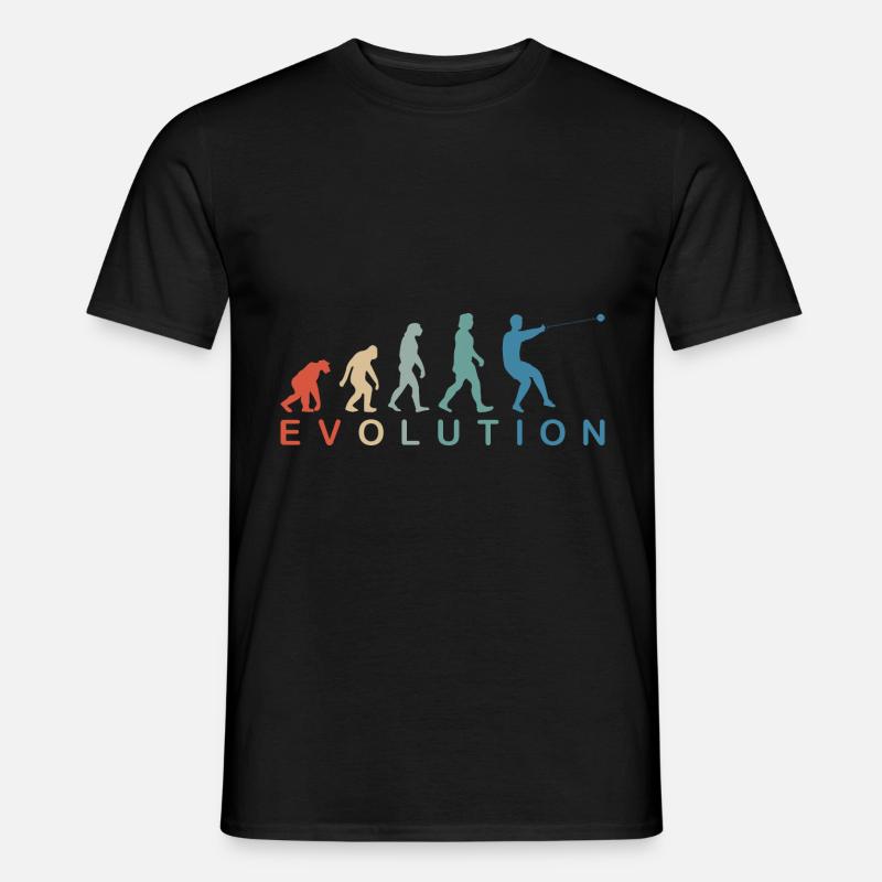 Hammerwerfen Hammerwurf Männer Evolution Retro - Männer T-Shirt - Schwarz