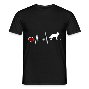 Swiss White Shepherd Heartbeat - Men's T-Shirt - black - Front - AI Model Male 178 light (178cm)