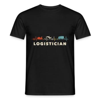 Logistique Logisticien Heartbeta - T-shirt homme - noir - Devant - AI Model Male 178 light (178cm)