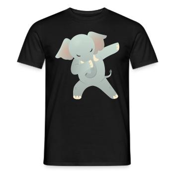 Elephant Dab Dance - Cool Gift - T-shirt homme - noir - Devant - AI Model Male 178 light (178cm)