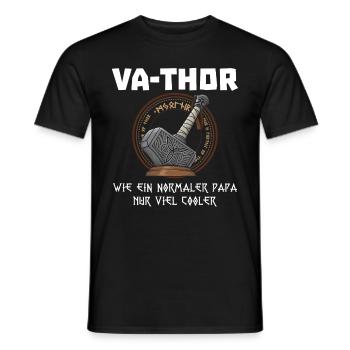 Va-Thor Vater Thor Vatertag Wikinger Papa Geschenk - Männer T-Shirt - Schwarz - Vorne - AI Model Male 178 light (178cm)
