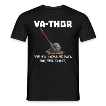 Va-Thor Vater Thor Vatertag Wikinger Papa Geschenk - Männer T-Shirt - Schwarz - Vorne - AI Model Male 178 light (178cm)