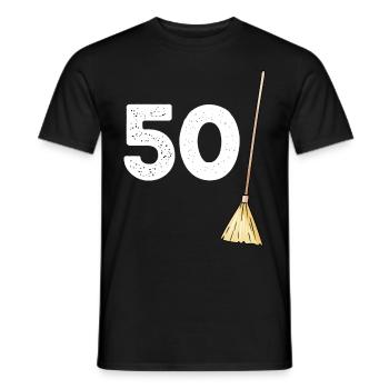 Birthday 50 Brooms Gift The Fifties - Men's T-Shirt - black - Front - AI Model Male 178 light (178cm)