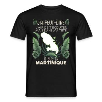 Martinique Je T'aime Citation Drole Homme Femme - T-shirt homme - noir - Devant - AI Model Male 178 light (178cm)