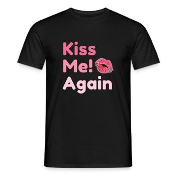Kiss me again - Men's T-Shirt - black - Front - AI Model Male 178 light (178cm)