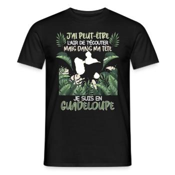 Guadeloupe Ma Tête Mon Coeur - T-shirt homme - noir - Devant - AI Model Male 178 light (178cm)