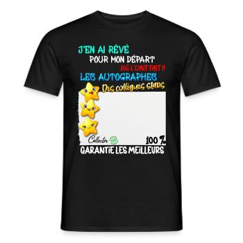 Humour Départ Collègue Signatures Collector - T-shirt homme - noir - Devant - AI Model Male 178 light (178cm)