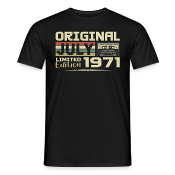 Cadeau D'anniversaire Juillet 1971 Nées en Juillet - T-shirt homme - noir - Devant - AI Model Male 178 light (178cm)