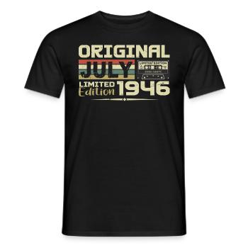 Juli 1946 Geburtstagsgeschenk Geboren im Juli - Männer T-Shirt - Schwarz - Vorne - AI Model Male 178 light (178cm)