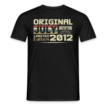 Birthday Gift July 2012 Born in July - Men's T-Shirt - black - Front - AI Model Male 178 light (178cm)