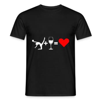 Gymnastique rythmique J'aime le vin de coeur - T-shirt homme - noir - Devant - AI Model Male 178 light (178cm)