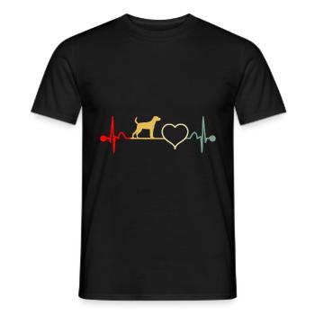 Parson Russell Terrier Herzschlag Retro - Männer T-Shirt - Schwarz - Vorne - AI Model Male 178 light (178cm)