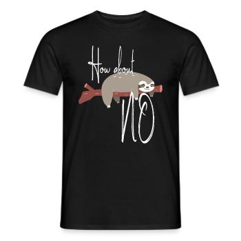 How About No / Süßes Faultier / Wie wärs mit Nein - Männer T-Shirt - Schwarz - Vorne - AI Model Male 178 light (178cm)